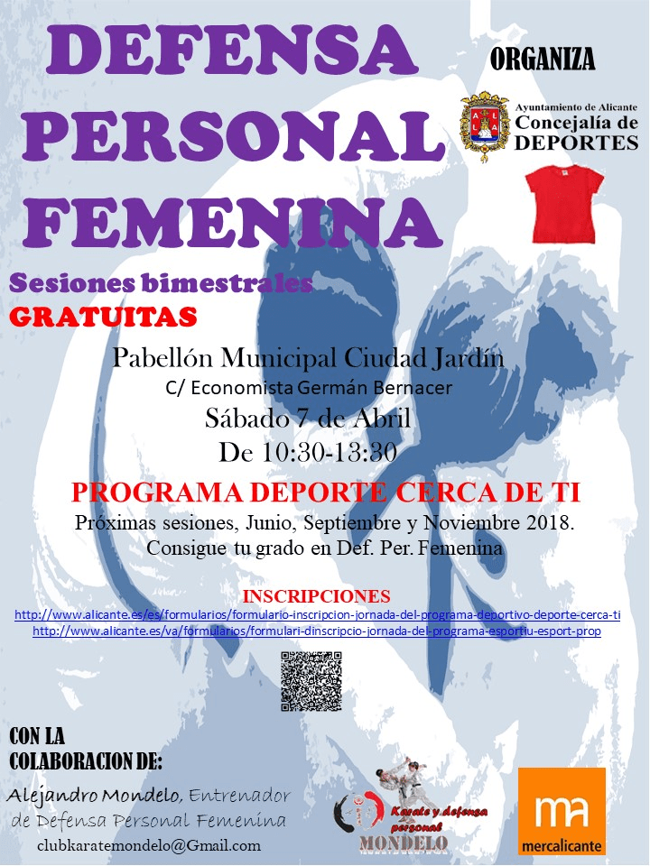 cartel taller defensa personal femenina