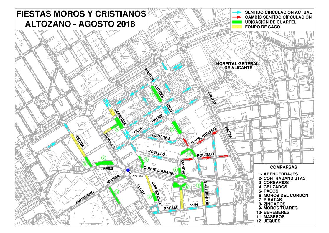 Plano Fiestas Altozano Trafico