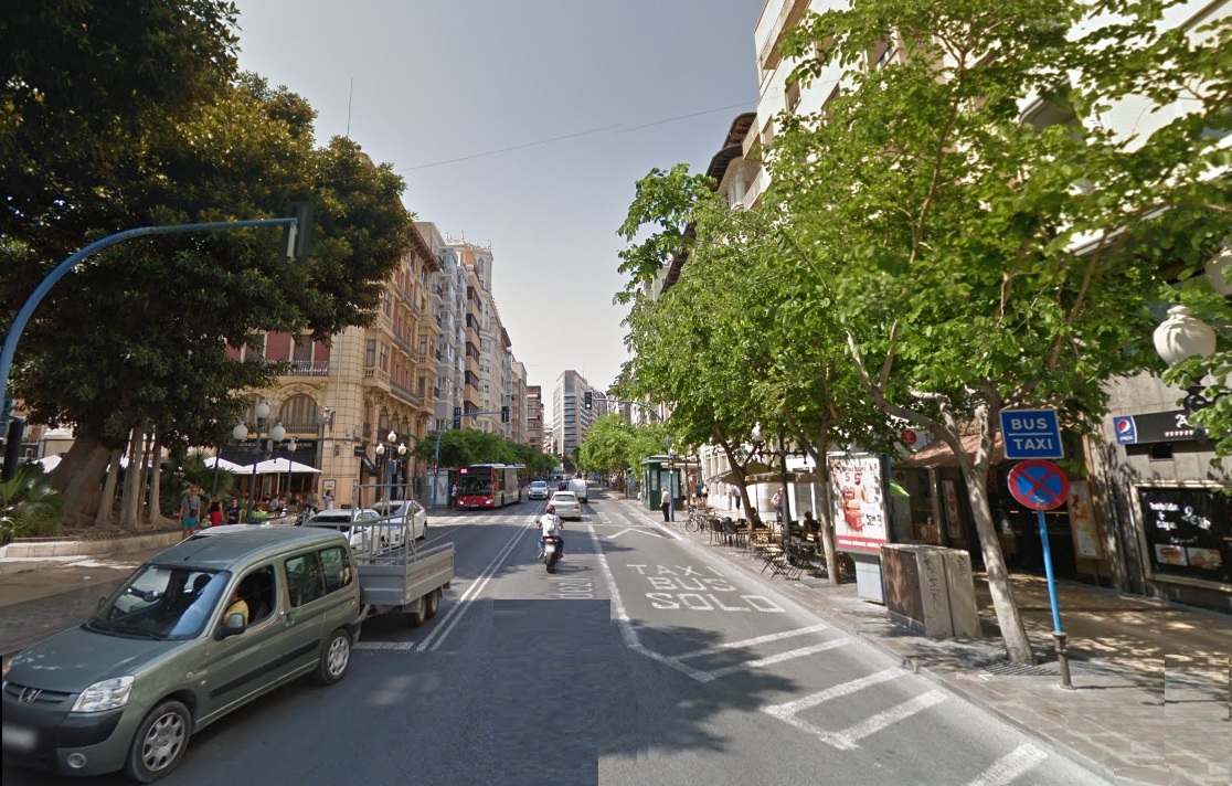 Alicante Rambla Méndez núñez tráfico coches