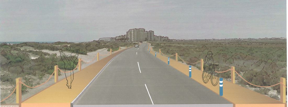 Senda peatonal y carril bici