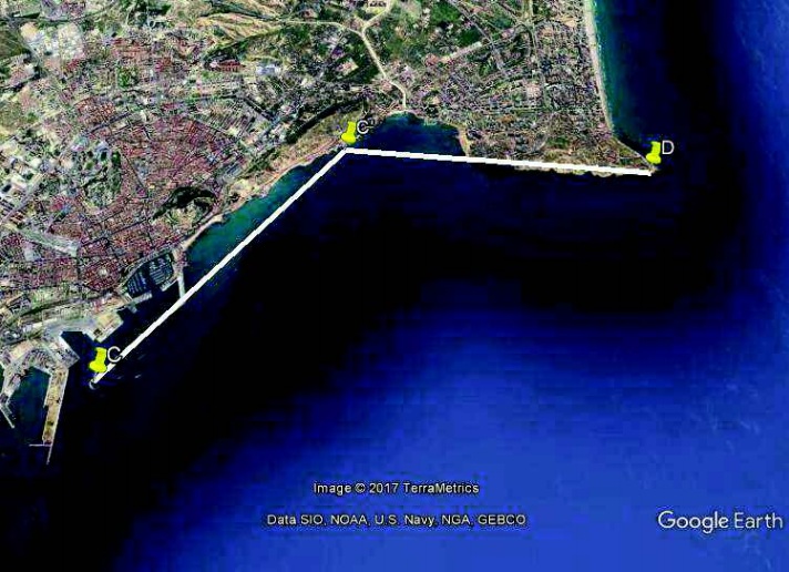 Delimitación del Puerto de Alicante para la Volvo
