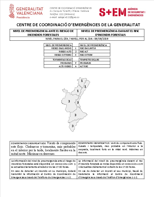 Mapa preemergencia 8 agosto
