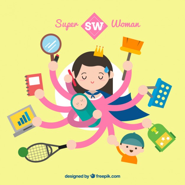 ilustracion-de-super-mujer-multitarea_23-2147534278